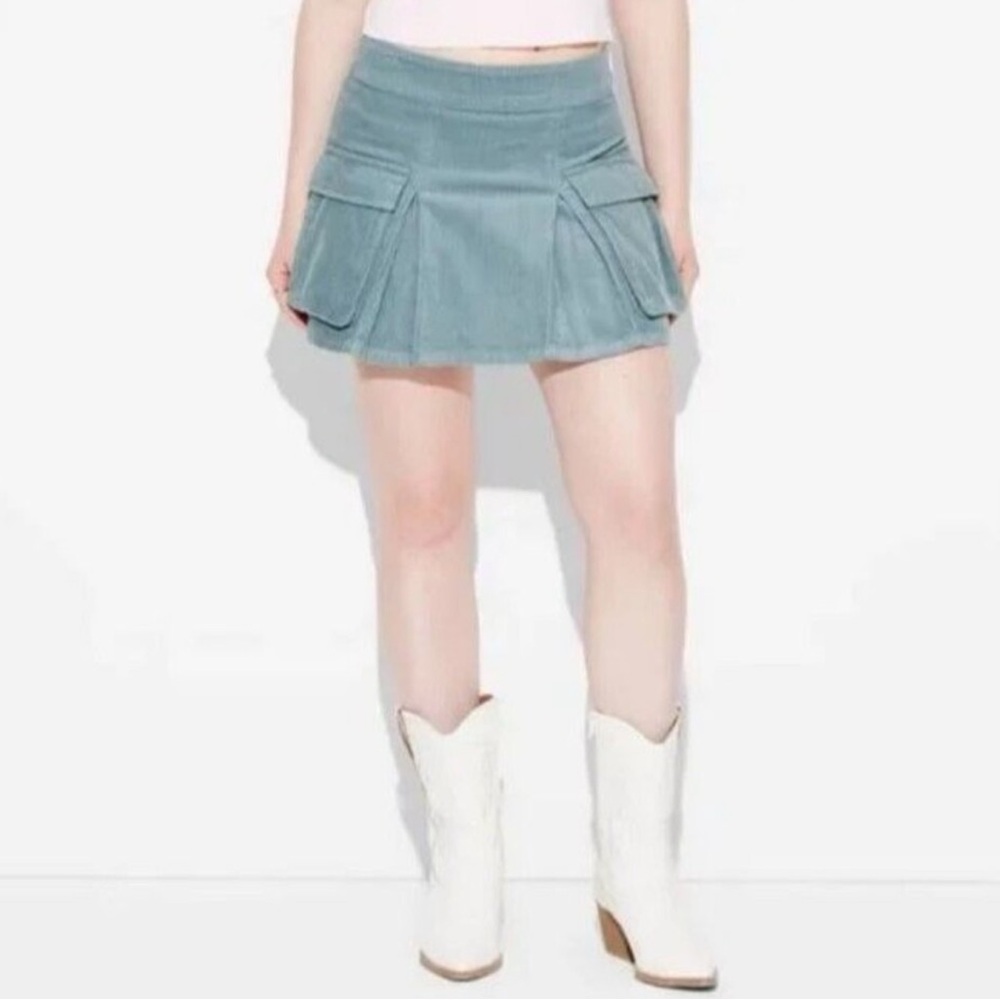 Wild Fable‎ Women’s Corduroy Blue Cargo Mini Skirt